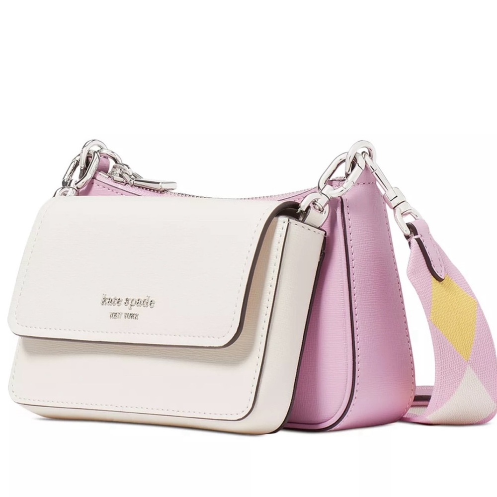 Kate Spade Leather double Up Colorblocked Saffianio Crossbody